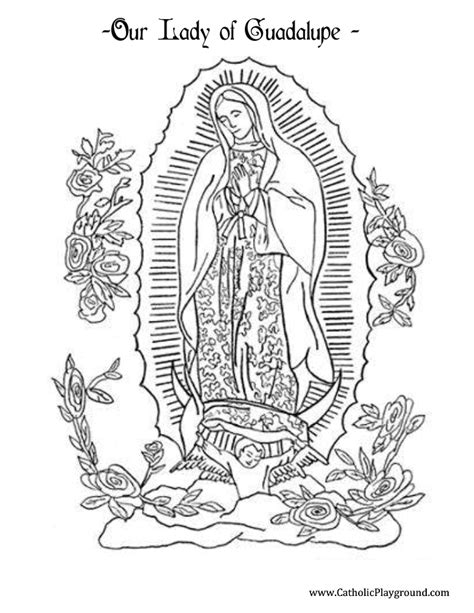 Guadalupe Coloring Lady Mary Mother Clipart Pages Virgen Clip God Color