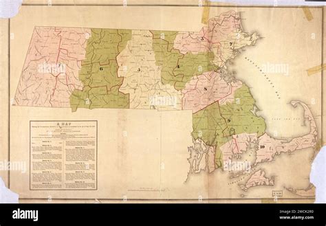 A Map Showing The Congressional Districts Of Massachusetts As