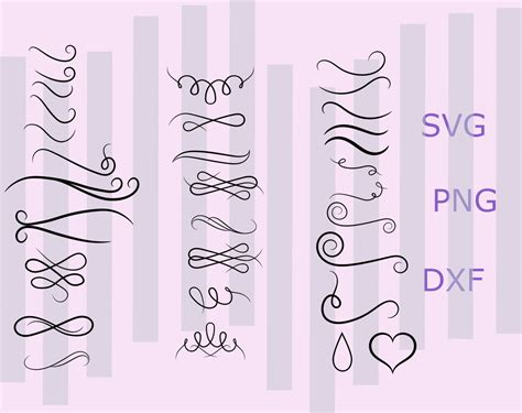 Swirls And Swashes Svg Flourish Svg Bundle Swashes Svg Swoosh Svg