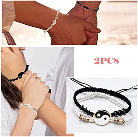 St Ck Passende Yin Yang Verstellbare Schnur Armband Paar Armband