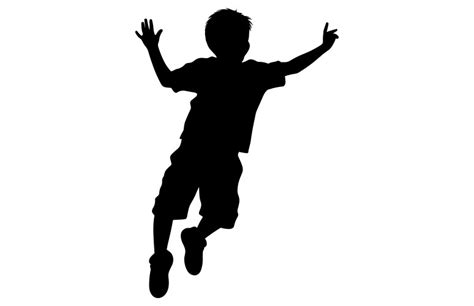 Kids Jumping Silhouette Set Child Jump Logo Vector Image