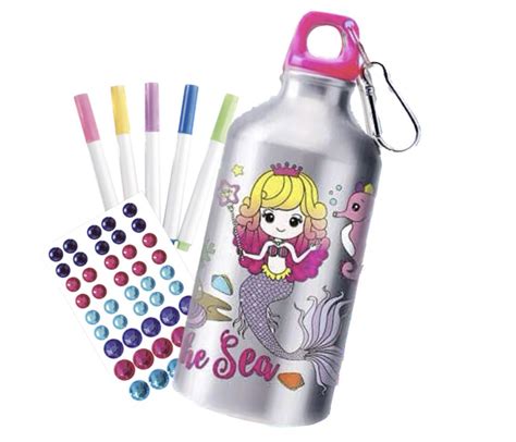 Diy Customizable Color In Kids Mermaid Water Bottle Shop Today Get