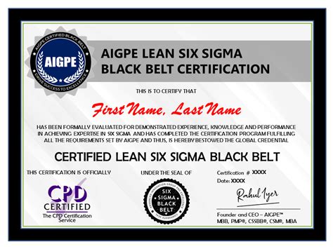 Lean Six Sigma Certifications AIGPE