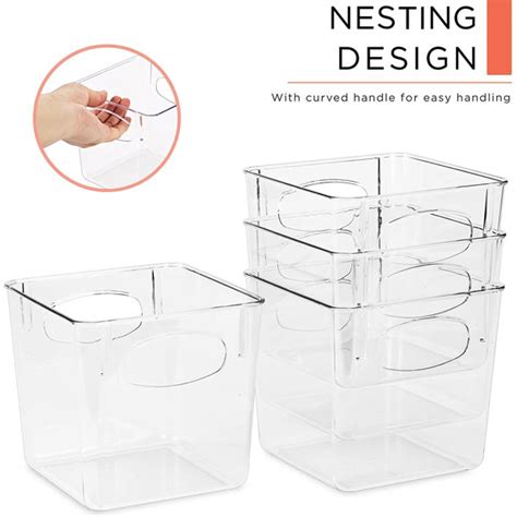 Sorbus Plastic Storage Bins Clear Pantry Organizer Box Bin Containers