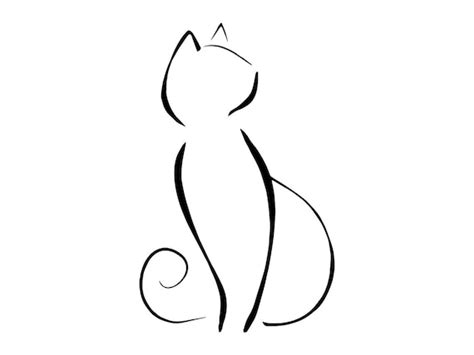 Cat Outline SVG 2 Cat Outline Clipart Cat Outline Files for - Etsy