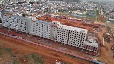 Drone mostra a evolução da obra do Recanto das Araras Recanto das