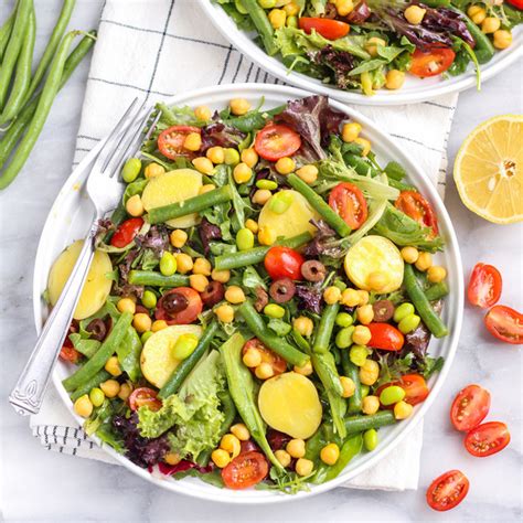 Vegetarian Salad Recipes Vegetarian Niçoise Salad With Lemony Chickpeas And Dijon Vinaigrette