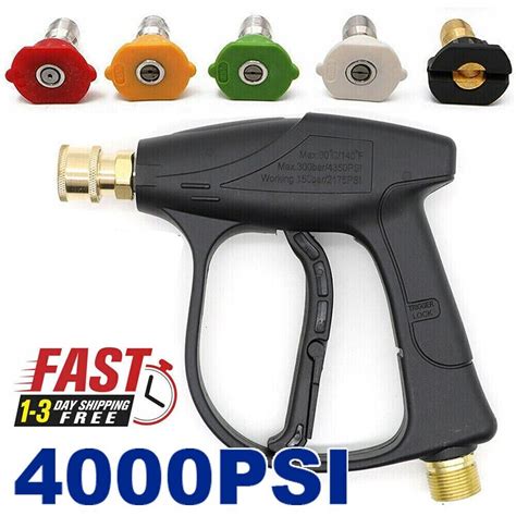 1 4 High Pressure Washer Gun 4000 PSI Car Wash Foam Spray Short Wand W