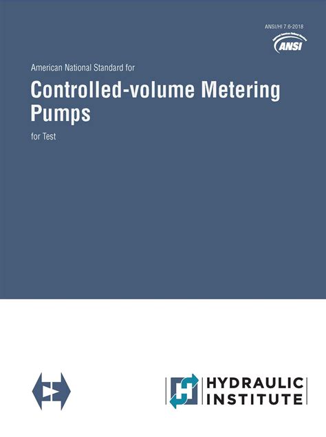 Ansihi 76 2018 Controlled Volume Metering Pumps For Test