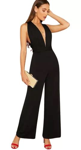 Entero Jumpsuit Mono Negro Fiesta Multi Manera Uso El