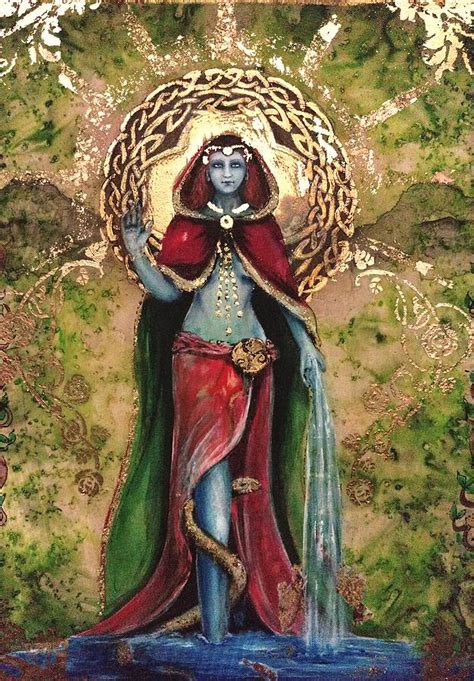 Danu Great Celtic Mother Goddess Painting by Silk Alchemy - Pixels