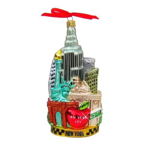 New York City Scape Glass Ornament