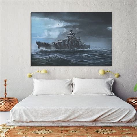 Wwii Bismarck Battleship Canvas Poster Wall Art Decor Bedroom Room