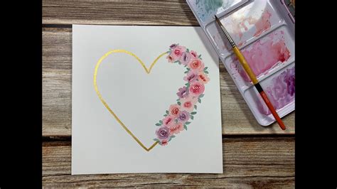 Floral Watercolor Heart Wreath Youtube