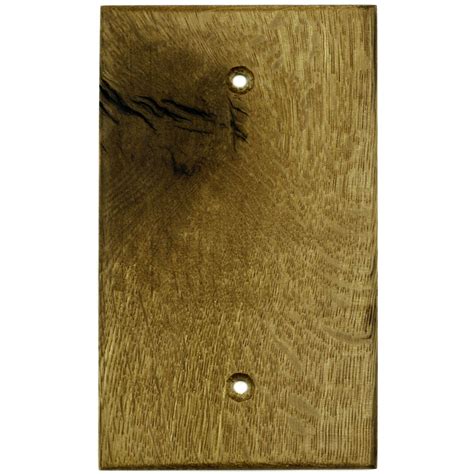 Oak Reclaimed Wood Wall Plate - 1 Gang Blank Outlet Cover - Virgin ...