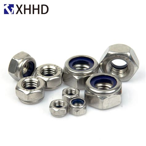 Nylon Hex Lock Metric Nuts Insert Locking Hexagon Nyloc Nut Locknut 304