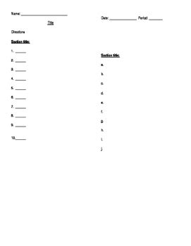 Multiple Choice Template - Test Quiz - Customize by MS Literacy Coach