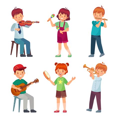 Gambar Orkestra Anak Anak Bermain Musik Riang Bermain Instrumen Png