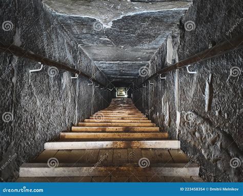 Descent into Ancient Egyptian Pyramid. Ancient Catacombs Editorial ...