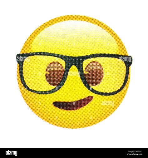 Nerd Face Emoji Astuto Emoticono Con Gafas Geek O Estudiante