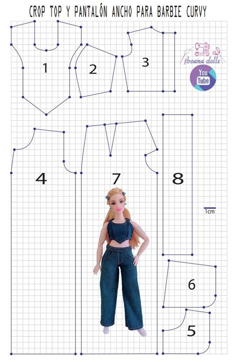 Crop Top Y Pantal N Para Barbie Curvy Coser Ropa De Mu Ecas Ropa De