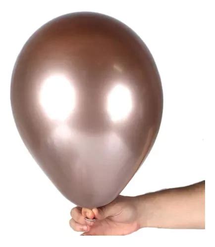 Balão Bexiga Metalizado Cores Tamanho 9 C 25 Unidades Cor Rose Gold