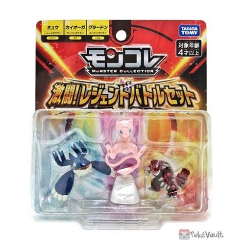 Pokemon 2022 Kyogre Mew Groudon Takara Tomy Monster Collection Set Of 3