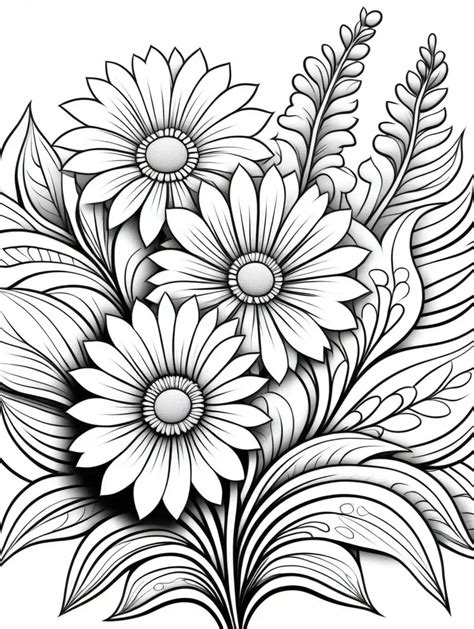 Artistic Coloring Page For Adults With Bold Floral Designs Muse Ai