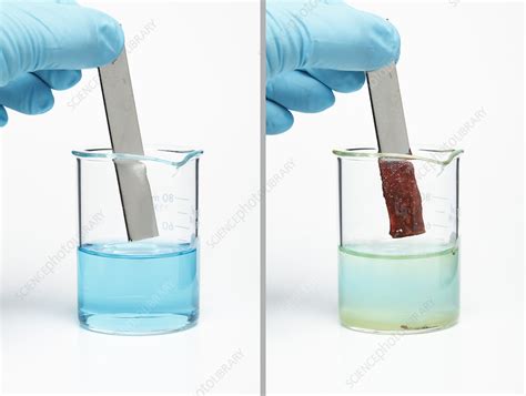 Nickel Reacting With Copper Sulfate Stock Image C028 0162 Science