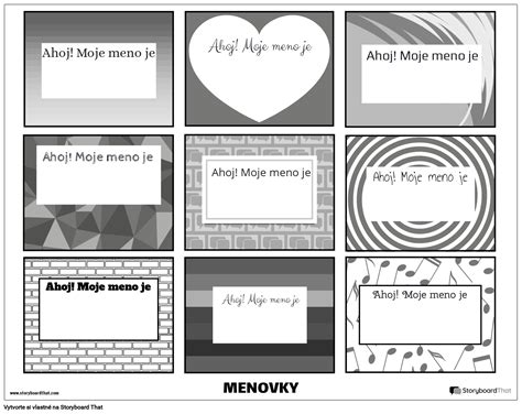 Nová Šablóna Menovky Na Vytvorenie Stránky 4 Čiernobiela