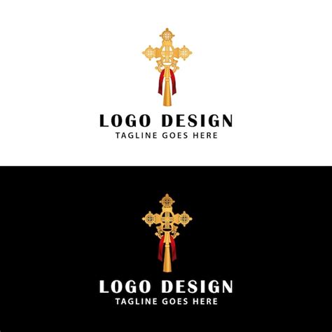 Dise O De Logotipo De Cruz Cristiana Con Formato Vectorial Vector Premium