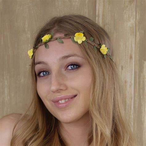 Romantic Flower Headband Flower Crown Hippie Flower Crown Etsy