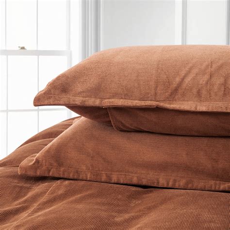 Classic Velvet Corduroy Pure Cotton Luxury Duvet Cover Set Terracotta