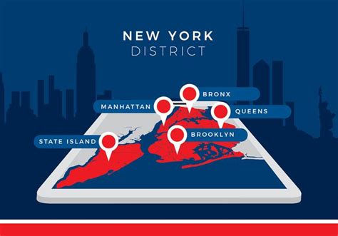 New York District Map Free Vector 159853 Vector Art at Vecteezy