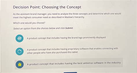 Solved Decision Point Choosing The Conceptas The Assistant Chegg