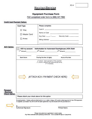 Fillable Online Equip Purchase Form Fax Email Print Pdffiller