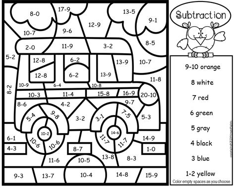 Addition Subtraction Color By Number Back To School Bundle Made By Teachers