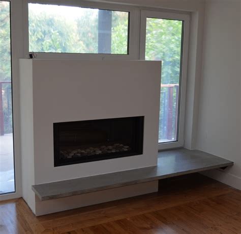 Modern Floating Concrete Fireplace Hearth - Modern - Living Room - Vancouver - by MODE CONCRETE