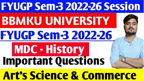 FYUGP UG Sem 3 2022 26 MDC History Questions Fyugp Ug Sem 3 Mdc