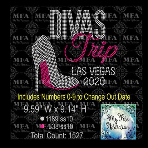 My File Addiction Divas Trip Las Vegas Stiletto Rhinestone Digital