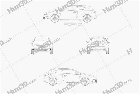 Opel Astra J Opc 2015 Blueprint 3dmodels