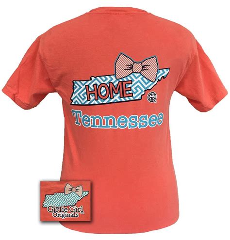 Girlie Girl Originals Tennessee Preppy State Bow Comfort Colors Bright T Shirt With Images