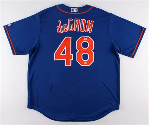 Jacob Degrom Signed Mets Jersey Psa Coa Mlb Hologram Pristine Auction