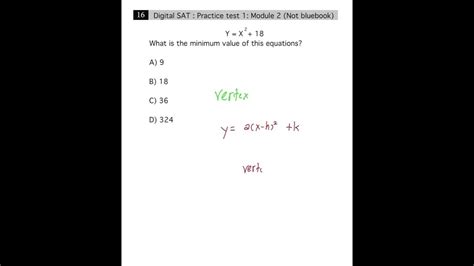 Digital Sat Practice Test 1 Module 2 Not Bluebook ข้อ 16 Youtube