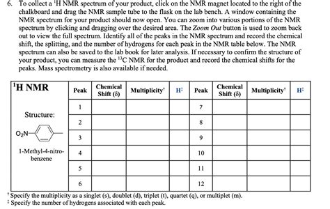 Solved 6 To Collect A 1h Nmr Spectrum Of Your Product Click On The Nmr Course Hero