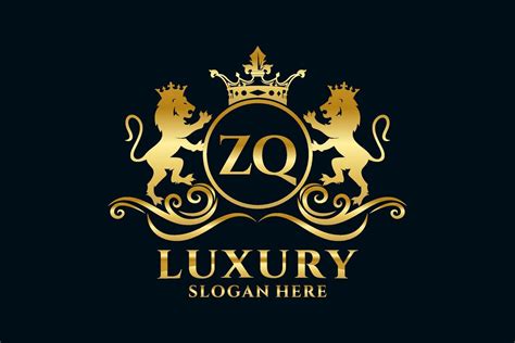 Initial Zq Letter Lion Royal Luxury Logo Template In Vector Art For