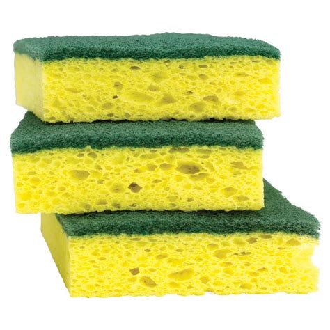 Scotch Brite 3 Pack Cellulose Sponges With Scouring Pads At