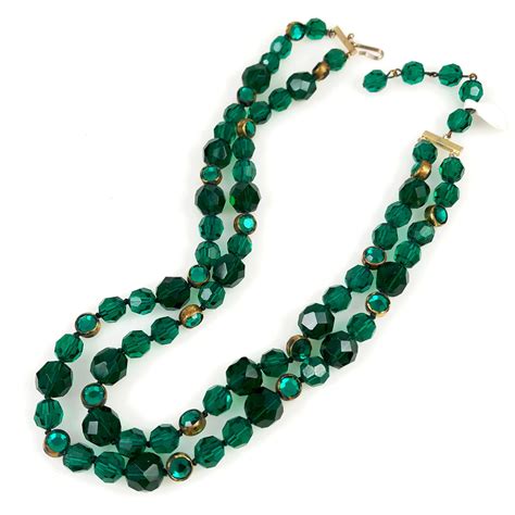 Emerald Green Swarovski Crystal Necklace – Estatebeads