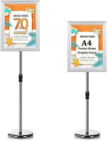 A Poster Stand Floor Standing Sign Holder Snap Frame Adjustable