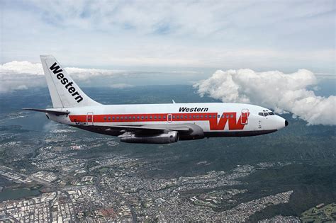 Classic Western Airlines Boeing 737 Mixed Media By Erik Simonsen